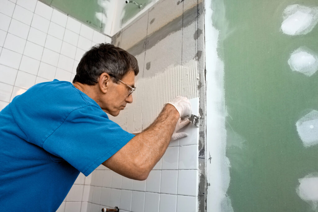 Tiling the Bathroom Tub Enclosure 